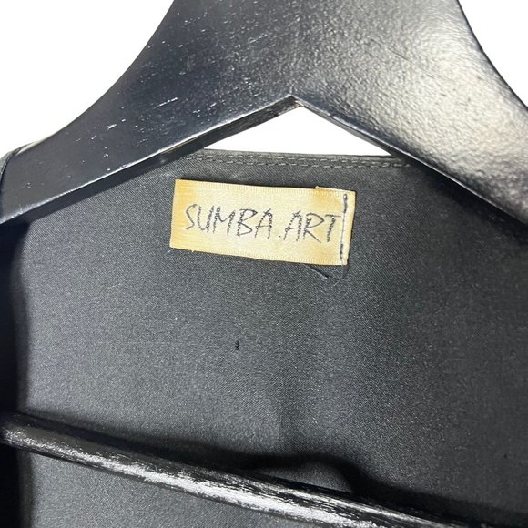 Black Brown Woven Geometric Folk Art Pattern Button Up Vest Large - Picture 3 of 7